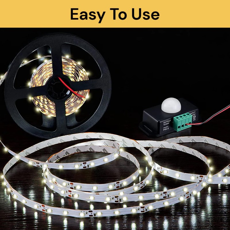 EZONEDEAL 8m Automatic Infrared 12V 24V PIR Motion Sensor LED