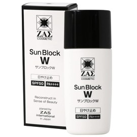 ZAS Sunscreen Cream, Sunblock W, 1.2 oz (35 g), SPF50 PA++++, Double Blocks Ultraviolet Rays, Near Infrared Rays, UV Protection, IR Protection, Paraben Free, Men's Cosmetics