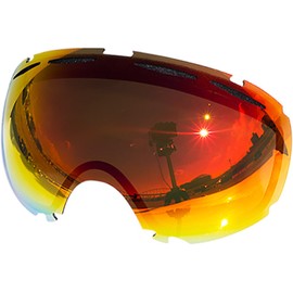 ZERO TECH BASE Replacement Lens compatible with Oakley Snow Goggles Interchangeable Lens Mirror Lens CANOPY Red Mirror
