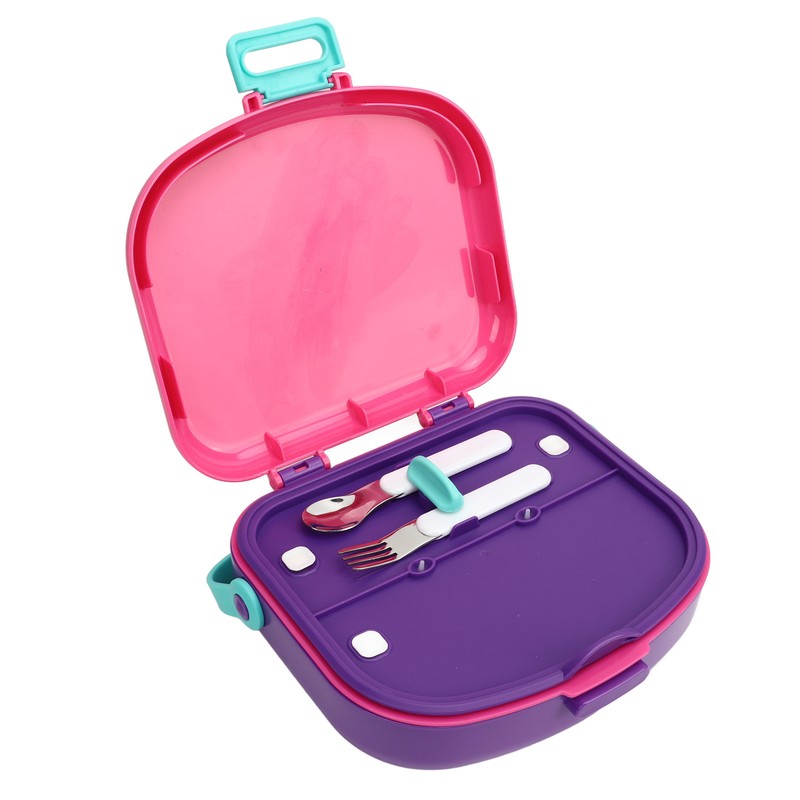 Bento Lunch Box ABS Separate Compartments with Buckle Handle Leakage