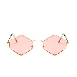 ENTHYI Classics Hexagon Sunglasses for Men/Women Metal Retro Diamond Shape SunGlasse Shades Film Glasses UV Protection