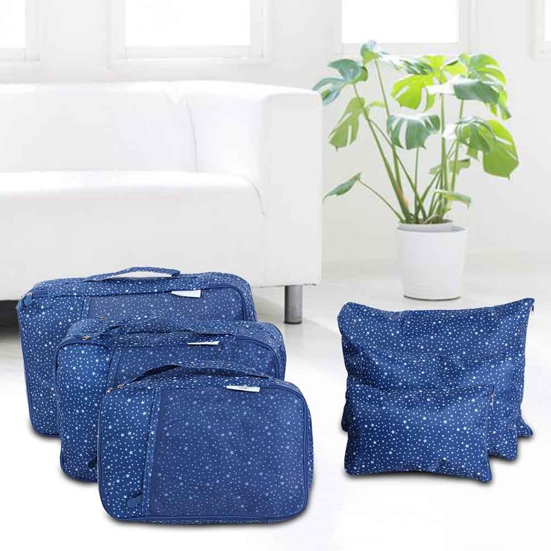 6pcs Waterproof Travel Clothes Storage Bags Luggage Organizer Travel Packing