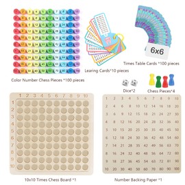 MXTIMWAN Multiplication Board Wooden 1 x 1 99 Multiplication Table Maths Arithmetic Teaching Aid Maths Learning Board Toy Board Game for Mathematical Children Learning Toy Counting Board Game