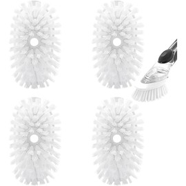 Brush Refills for OXO Dish Brush - 4 Pack Dish Brush Cleaning Soap Dispensing Head Replacement for Scrubber (White) Plastic Pot Sponges - Color: 6-pack