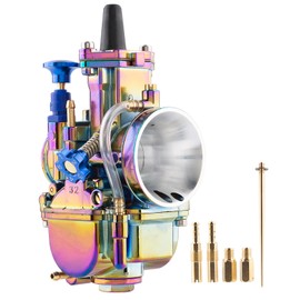 NOBIMOTO PWK 32mm Carburetor Colorful Carb for 125cc to 200cc 2T 4T Engine Motorcycle Scooters Dirt Bike Motocross ATV Quad Off Road with Carb Jets