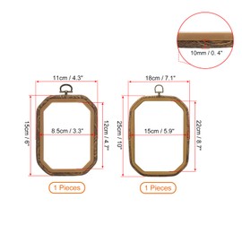 PATIKIL 2 Sizes Embroidery Hoops Set, 2 Pieces Imitated Wood Octagonal Frame Cross Stitch Hoop Ring with Needle for Embroidery Art Craft Sewing Ornaments Hanging Decoration