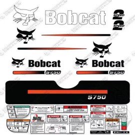 Aftermarket Fits Bobcat S750 Compact Track Loader Decal Kit Skid Steer  (Straight Stripes)