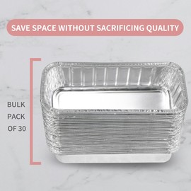 Rixordd 30 Pack Grease Cup Liners 11.0 x 7.1 x 2.5 Inches, Heavy Duty Aluminum Foil Drip Pan Liners for Grill & Smoker