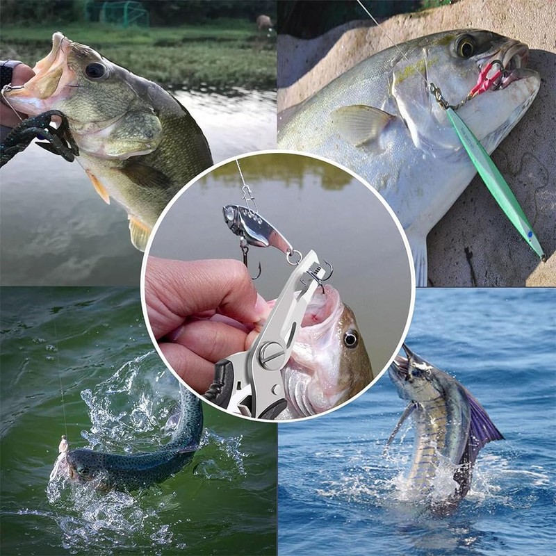 SensaBliss Fishing Pliers, Fishing Pliers, Anti-Rust, Stainless Steel, Hook Releaser,
