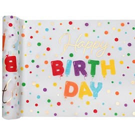 Happy Birthday Table Runner Colourful 30 cm x 5 m