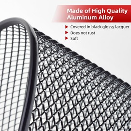 AggAuto Grill Mesh Insert Compatible With Jeep Wrangler JL & Jeep Gladiator 2019-2024, Aluminum Alloy Metal Front Grille Inserts Grid 86% Open Area Rhombic Hole Black