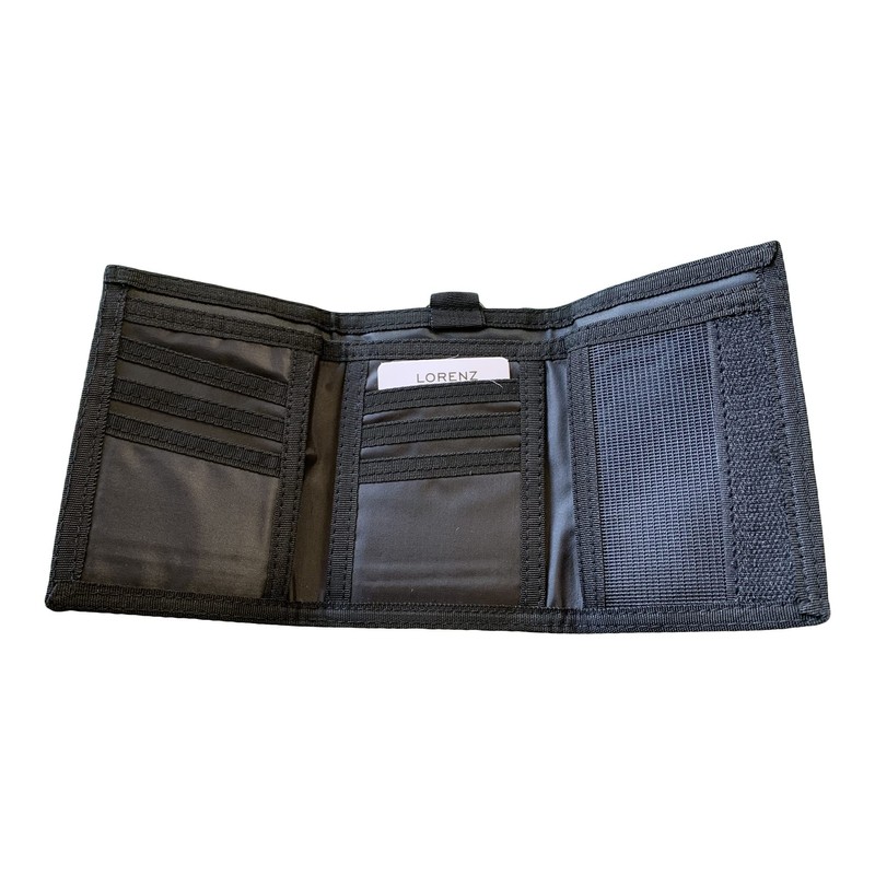 Lorenz Mens Slim Canvas Sports Wallet with Belt Hook -