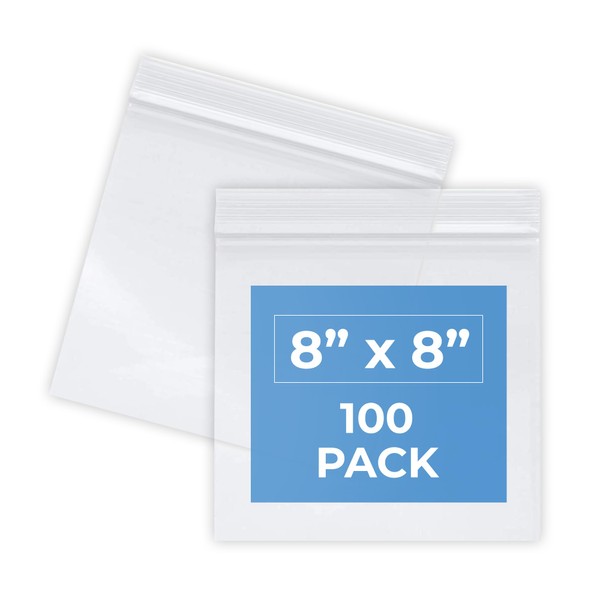 Clear Plastic Zipper Storage Bags, 2 Mil Thick, Small Size,