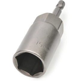 Heyiarbeit 2 Pcs 1/4" Quick-Change Hex Shank 19mm Nut Setter Driver Drill Bit, 80mm Length, Metric No-magnetic