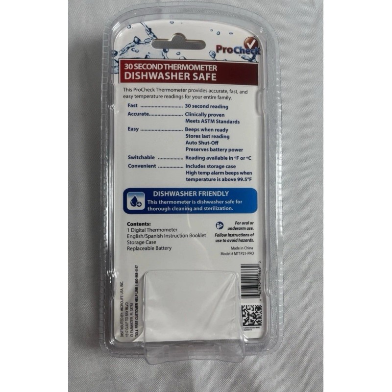 ProCheck Digital Thermometer (Box Of 12 Thermometers). Dishwasher Safe.