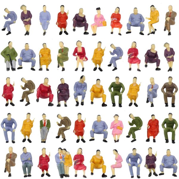 P4302 50pcs All Seated Sitting Figures O Gauge 1/50 Scale