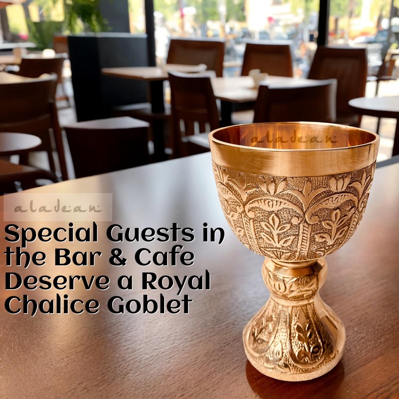 Medieval Goblet Lord's Vintage Chalice | 1x Solid Brass Royal