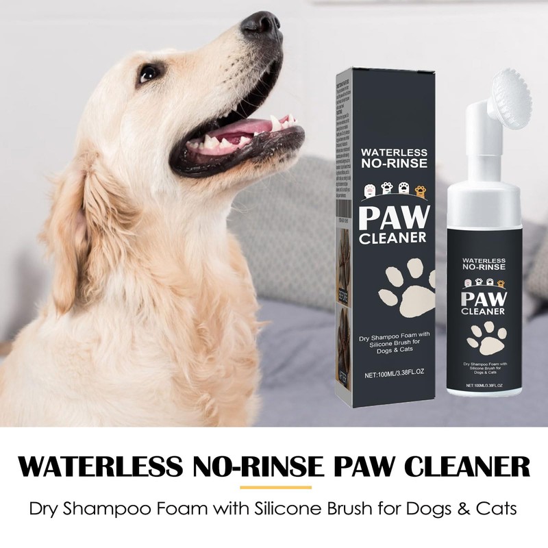 MCstars No-Rinse Dog Paw Cleaner Foam with Silicone Brush