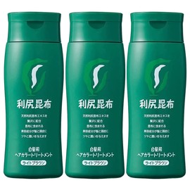 (3 botellas) Rishiri Kelp tratamiento de color de cabello gris tinte para el cabello (marrón claro) 200 g x 3 botellas