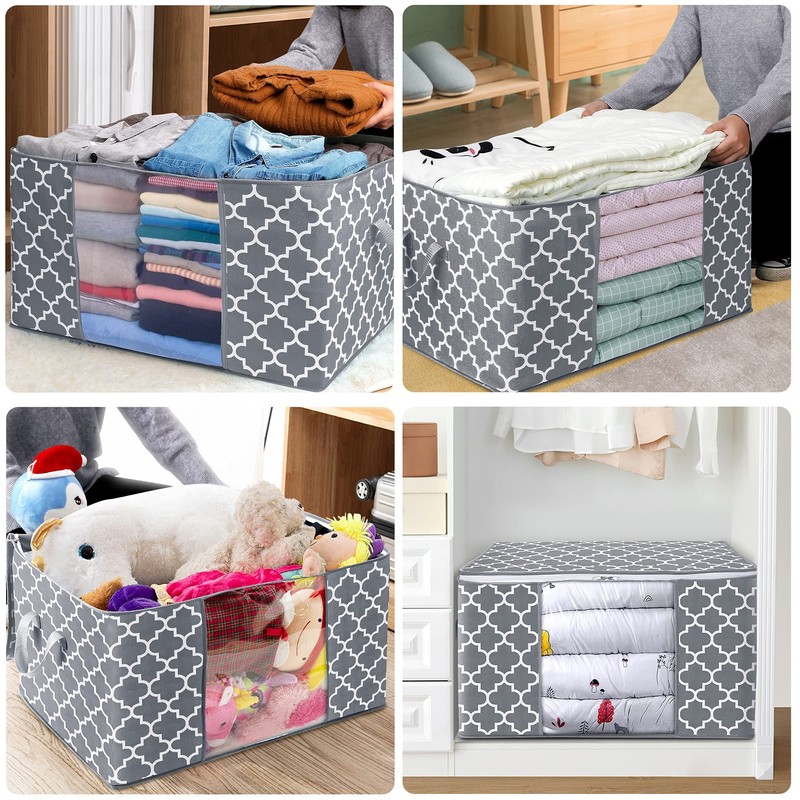 WISELIFE Storage Bags 100L 3-Pack Large Blanket Clothes Organization and