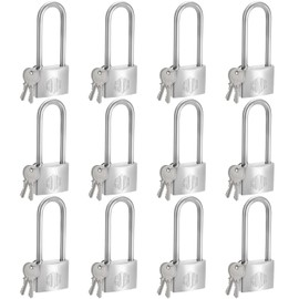 HOX Marine-Grade Rustproof Padlock, Stainless Steel Shackle & Chrome-Plated Brass Body, Weatherproof Outdoor Lock, 2.5-Inch Long Shackle, 12-Pack