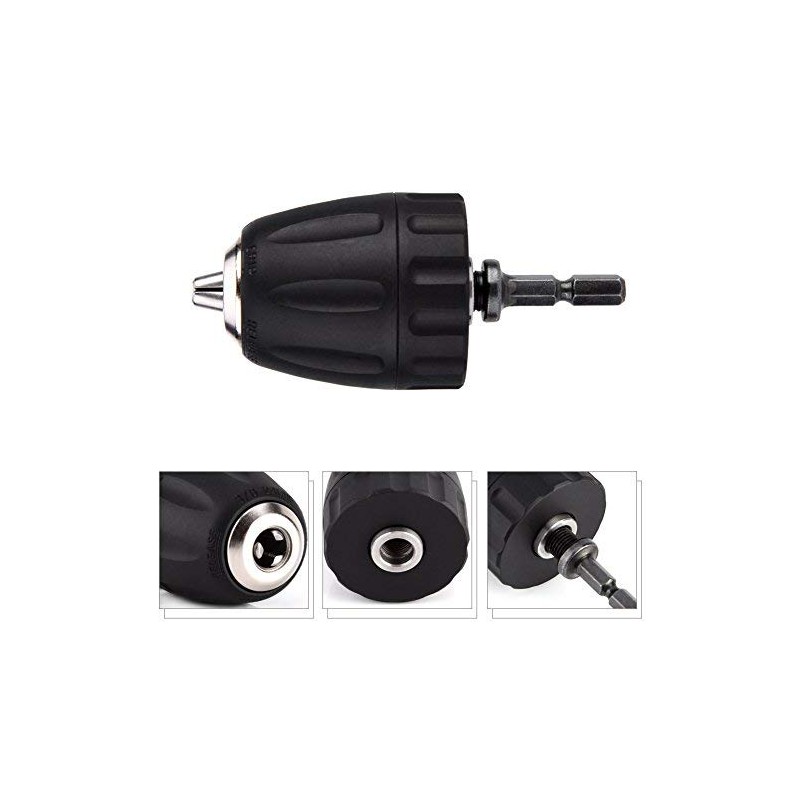 DeWin Chuck Screwdriver, Adapter Drill Bit 3/8-24UNF 0.8-10MM Keyless Drill