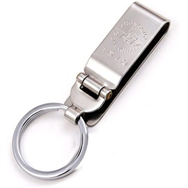 Clarmonde Keychain Holder, Heavy Duty Stainless Steel Belt Key Holder Key-Clip and 1 Detachable Keyrings for Key (Option 1)