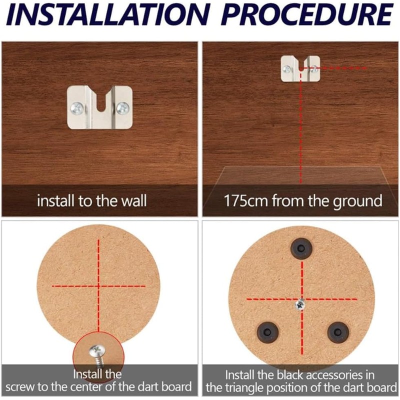Dartboard Bracket Hanging Kit - Dartboard Fixing Accessory Kit -
