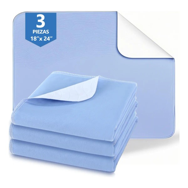 Almohadillas De Cama Lavables Para Incontinencia 45x60cm 3pz