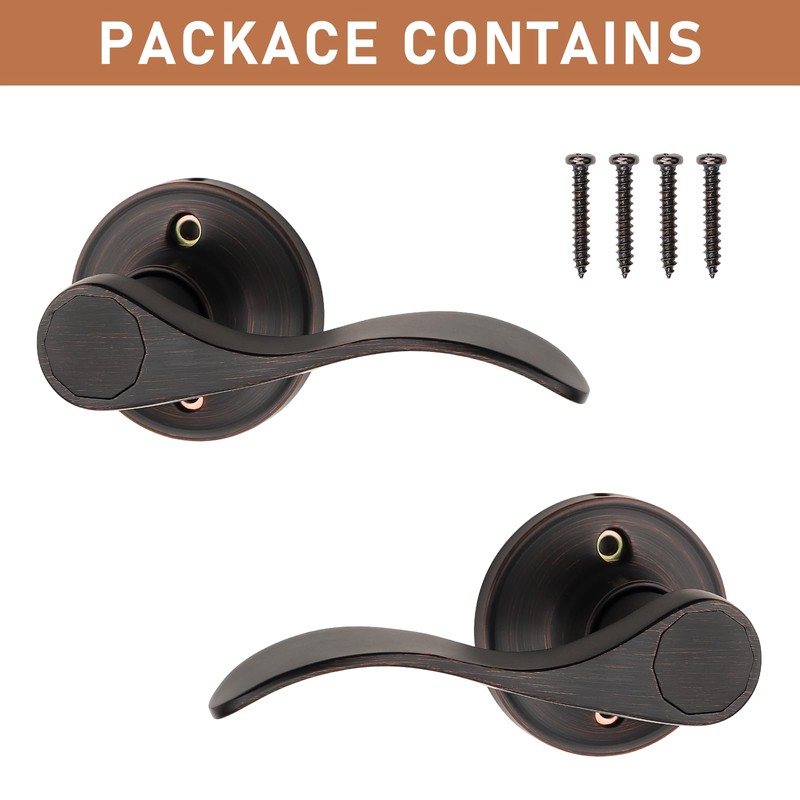 Probrico 2 Pack Dummy Door Lever Wave Style Leverset Right