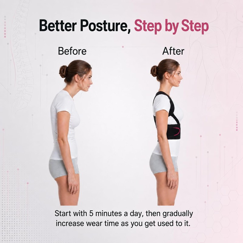 LibertyMove Posture Corrector for Women, Adjustable Upper Back Brace with