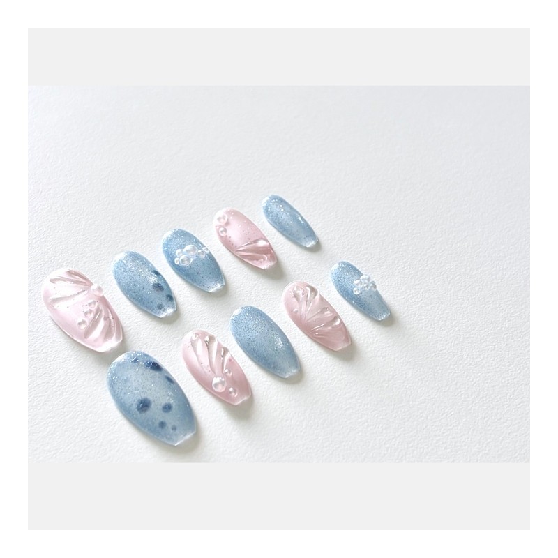 [Cheongah Grace] Handmade nail tips - Almond / [청아 Grace]