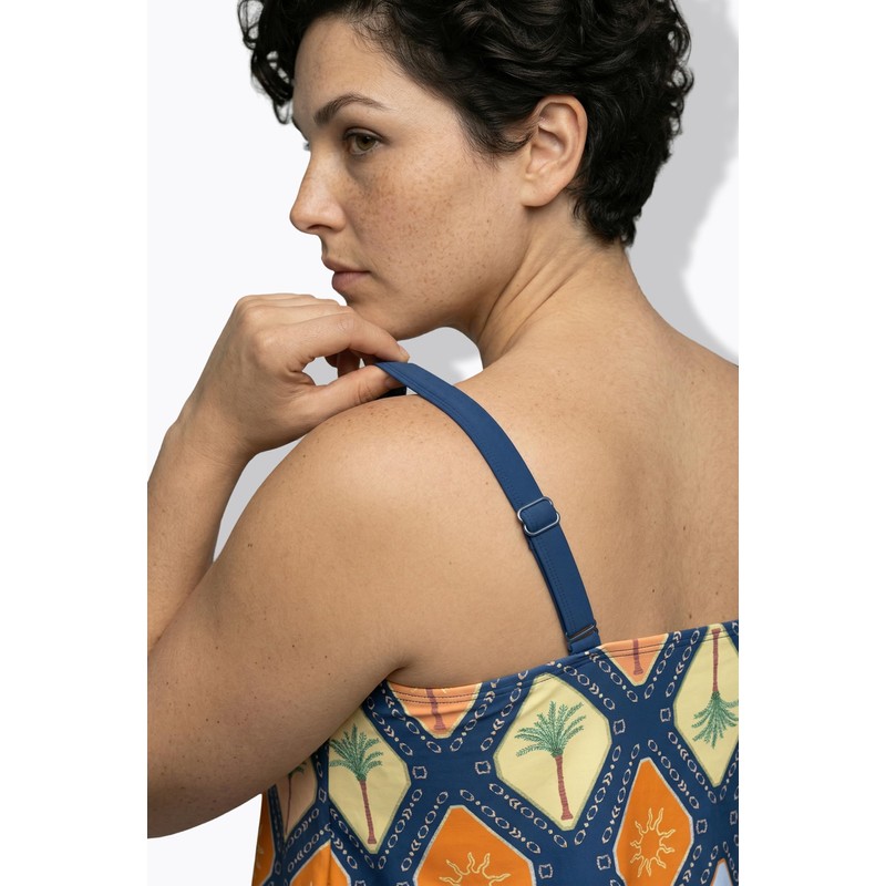 Ulla Popken Tankini, Enya, Hawaiian Chess Set, Blu Balena, 46-48