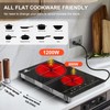 GRACEALL 12 Inch Electric Ceramic Cooktop, 2 Burner Radiant Stove