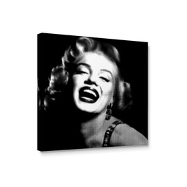 Niwo ART - Marilyn Monroe, Icons in Black & White, Canvas Wall Art Home Decor, Gallery Wrapped, Stretched, Framed Ready to Hang (12"x12"x3/4")