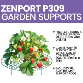 Zenport P309 Garden Supports Fruit and Vegetable Gardening, Green - 3 Pack