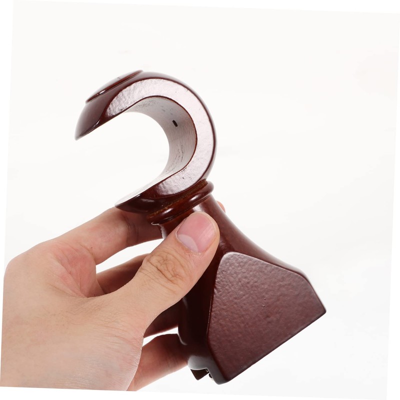 Ciieeo Wood Curtain Brackets 2pcs Curtain Rod Tray Wooden Track