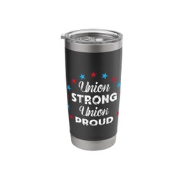 Union Strong Union Proud Patriotic Union Thug US Flag Worker Stainless Steel Insulated Tumbler