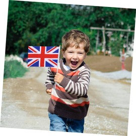 Kisangel 50pcs Hand Held Uk Flag on Stick Mini Britain Flags for Party Classroom Garden Festival Decorations