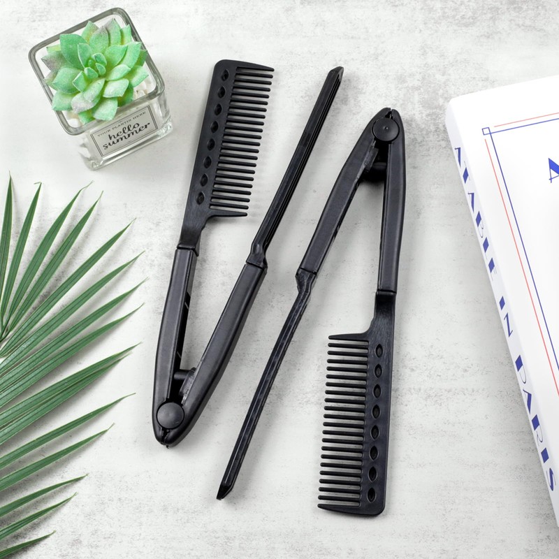 Hair Straightening Comb – Heat-Safe, Tangle-Free V-Shaped Styling Tool for