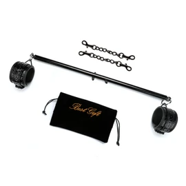 Spreader Bar Heavy Duty Expandable Black Leg Spreader Bar with Black Adjustable Straps, Yoga Training Fitness Gear, Extendable Workout Bar for Legs, Home Sports Gym Kit, Pilates Aid Kit