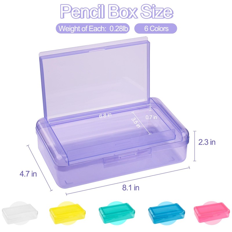 Double Layer Large Capacity Pencil Case, Translucent Plastic Hard Pencil
