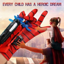 ariel-gxr Spider Web Shooter, Spider Launcher Gloves Toy with 6*Darts,Launcher Wrist Toy Set Childrens Cosplay Toy