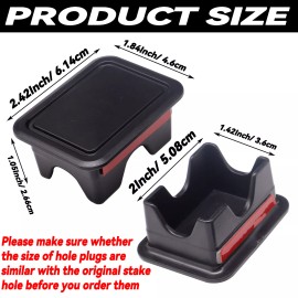 Unbranded Set of 2  Stake Pocket Hole Covers Caps Plugs For Dodge Ram 2019-25 Ram Bed Rail