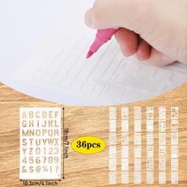 36 Pack Journal Stencils Planner Stencils 4 x 7 Inch DIY Drawing Template for Journaling Scrapbook Notebook Diary Cards Decorations Journal Supplies Accessories
