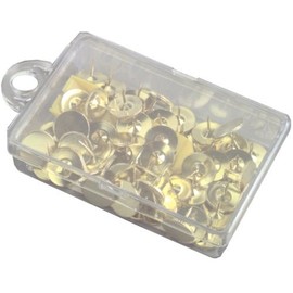 Premier Stationery Brass Thumb Tacks. Pack of 100., Brick Red, S