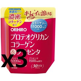 Orihiro Proteoglycan Collagen 11,000mg Placenta x3 packets / 오리히로 프로테오글리칸 콜라겐 11000mg 플라센타 x3봉지