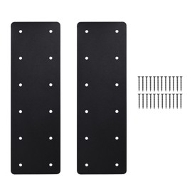 XZWMY Straight Steel Plate,15.7"x5" Heavy Duty Flat Mending Plate with Powder Coated Pergola Brackets,Truss Bracket,Post to Beam Connectors Repair Bracket,I Shape Strap for Wood 6x6 Lumber……
