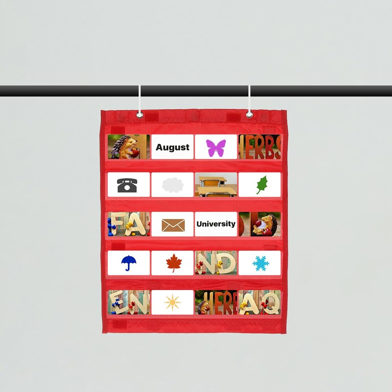 PATIKIL Magnetic Pocket Chart, Small Pocket Chart Mini Double Sided