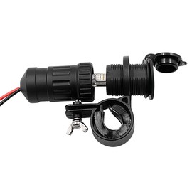 VeVaad Accendisigari per moto, 12-24V 240W Presa di alimentazione con manubrio, UniV/e*rsal Impermeabile Accendisigari ad alta potenza
